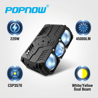 Feux de calandre LED Ultra Lumineux 220W 45000LM CSP3570 Effet Œil Maléfique pour Camion, SUV, 4x4 Tout-Terrain 6500K 3000K Film Bleu