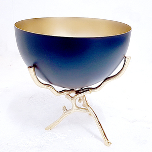 Bol en acier inoxydable et aluminium plaqué or de forme ronde en métal Style moderne Accent pour la maison Bol décoratif - Product Image 1
