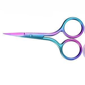 Ciseaux à pointe droite en acier inoxydable de la meilleure qualité lame tranchante pour les soins de beauté des poils du nez et des sourcils - Product Image 4