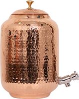 Distributeur d'eau portable moderne en cuivre pur avec revêtement anti-corrosion, récipient Matka, bienfaits ayurvédiques pour la santé à domicile
