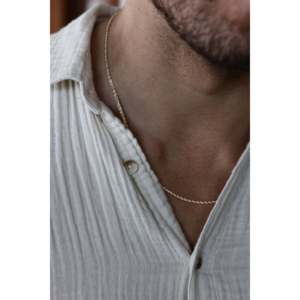Collier superposé pour homme avec chaîne en corde, accessoire masculin - Product Image 2