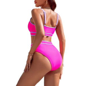 Ventes en gros de maillots de bain pour femmes sur mesure, couleur noire, ensemble 2 pièces, vêtements de plage respirants et à séchage rapide - Product Image 5