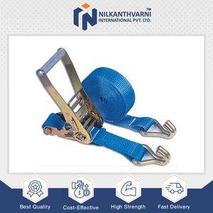 Fourniture directe d'usine de qualité supérieure fabriquée en inde robuste 25-100mm J Type de crochet Polyester sangle d'arrimage à cliquet - Product Image 2