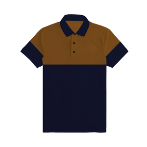 <b>Mens</b> Stylish Polo <b>Shirt</b> with <b>Brown</b> and Navy Two Tone Design Comfortable Casual Wear Durable Cotton Fabric for Everyday Use - Product Image 1