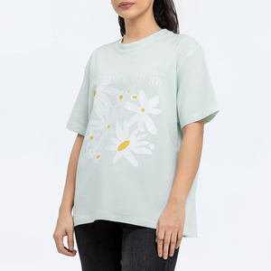 T-shirt à manches courtes pour femmes de haute qualité 100% coton Logo personnalisé meilleur prix pour vêtements d'été disponible en gros - Product Image 6