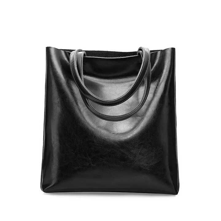 Casual Big Genuine Leather Shoulder Bag Fashion Ladies Real Cow Leather Women Handbag Large Capacity Tote Bag