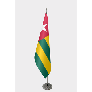 Custom Indoor Togo Official <b>Flag</b> with Digital Printing Satin and Nylon <b>for</b> Automotive Insurance Aluminum <b>Pole</b> Pennant Style - Product Image 1