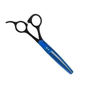 กรรไกรซอยบางสีดำและสีฟ้าพร้อมที่วางนิ้วมือร้านเสริมสวยกรรไกรตัดบาง - Product Image 4