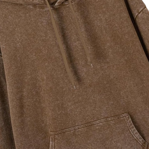 Sudadera con Capucha Lavada al Ácido Color Chocolate, Sudadera Holgada de Estilo Vintage, Textura Suave de Felpa, Ropa de Calle, Sudadera de Invierno para Hombre y Mujer - Product Image 5