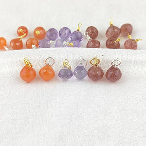 DIY Délicat Charmes Fraise Quartz Oignon Pierre Précieuse Forme Charme Pendentif Bijoux En Gros - Product Image 4