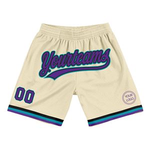 Industrie Direct Engro Sportswear Pantalones cortos de baloncesto Custom Purple Black-Teal Authentic Throwback Basketball Shorts - Product Image 1