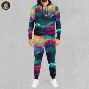 ชุดวอร์มผู้ชายสไตล์ไฮสตรีทใส่ลำลองระบายอากาศได้ชุดวิ่งพิมพ์ซับลิเมชันสีพื้นสำหรับฤดูหนาวมาใหม่ - Product Image 6