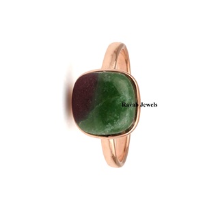 RJR0240 Natural zoisita rubí piedra preciosa 925 plata esterlina eternidad Vermeil bisel ajuste anillo joyería fina para fiesta de mujer - Product Image 4