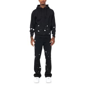 Chándal de lana técnica con capucha de corte regular para hombre con logotipo personalizado 100% algodón transpirable Conjunto de jogging de invierno - Product Image 1