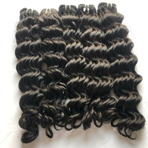 Venta al por mayor precio barato 30 pulgadas indio Trama humana cruda Paquete de pelo onda Natural rizado profundo recto extensión de encaje para - Product Image 5