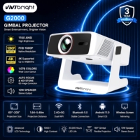 Projecteur Gimbal 4K VIVIBRIGHT G2000, Mini projecteur LED compact avec Android 14, objectif motorisé avec correction d'image 6D