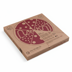 Caja de Pizza Ecológica de Alta Calidad, Embalaje de Papel Kraft para Restaurante, Comida para Llevar y Servicio de Entrega, Apta para Microondas - Product Image 1