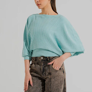 Suéteres Personalizados con Logotipo para Mujer, Cuello en V, en Venta, Suéteres Lisos Teñidos Personalizados para Mujer, Corte Regular - Product Image 1