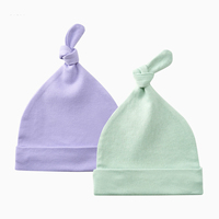 Nouveau Style bébé noeud chapeau solide 100% coton bébé chapeaux garçons filles sommeil casquettes unisexe enfants accessoires nouveau-né haut noeud casquettes