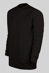เสื้อสเวตเชิ้ตคอกลมผู้ชาย ผ้าโพลีเอสเตอร์ 5% ผ้าฝ้าย 95% 300 GSM สีดำ - Product Image 2