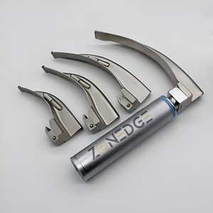 Nuevo conjunto EMT anestesia examen quirúrgico laringoscopio Macintosh manijas estándar 4 cuchillas caja de manijas de plástico de acero inoxidable - Product Image 3