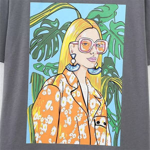 Camiseta de mujer de gran tamaño personalizada de alta calidad 100% algodón ecológico estilo veraniego Camiseta de algodón en blanco tela de lona - Product Image 4