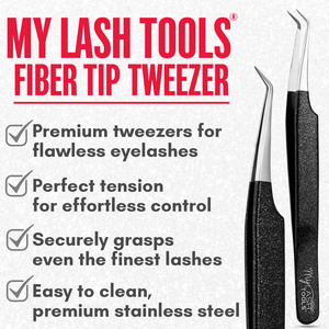 Vente chaude Fibre Pointe Pince À Épiler Slim Grip Volume 45 Degrés Pince À Épiler Volume Courbé Extension De Cils Pince À Épiler Japonais Inoxydable - Product Image 2