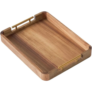 Bandeja de madera de aspecto funcional con acabado liso, perfecta para usar en el baño de la cocina del dormitorio o como centro de mesa de centro - Product Image 3