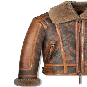 แจ็กเก็ตหนังสไตล์สุดหรูรุ่นเฮฟวี่เวตเป็นมิตรกับสิ่งแวดล้อมแจ็กเก็ตหนังแกะเชอร์ปาดีไซน์สำหรับฤดูหนาว - Product Image 4