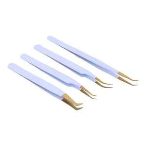 Pinces à cils professionnelles en acier inoxydable personnalisées en gros, pointe en fibre pointue, boîte en vrac, étiquette privée, ensemble de charme - Product Image 6