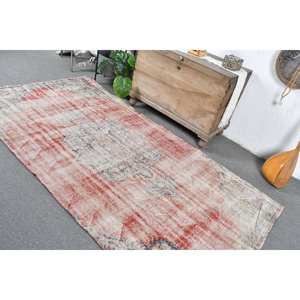 พรมสีเบจสไตล์โบฮีเมียนสไตล์วินเทจสไตล์ตุรกี4.5 x 8.6ft ขนแกะดีไซน์สำหรับโถงทางเดินห้องนอนทรงสี่เหลี่ยม - Product Image 4