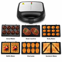 Nouvel Arrivage : Machine à Snacks Électrique 6 Plaques Amovibles Antiadhésives pour Gaufres, Donuts, Sandwichs, Grillades et Gâteaux aux Noix pour la Cuisine Domestique