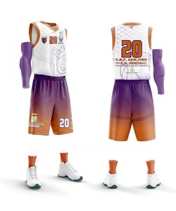 Maillot de sport de basket-ball par sublimation personnalisé de haute qualité logo de l'équipe imprimé en gros et uniformes de numéro - Product Image 1
