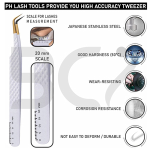 Fiber Tip Grafted Tweezers for Lash Extensions Perfect Lashes With Strong Grip 10mm 75 Mega Volume Beauty Make-up Tools - Product Image 4