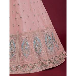 Deslumbrante Conjunto de Lehenga Choli de Georgette con Lentejuelas Rosas para Mujer, Traje de Novia - Product Image 2