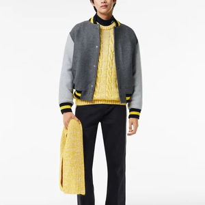 2025 dernière conception 100% cachemire laine collège varsity vestes casual coupe régulière Bomber Baseball hommes veste avec poches - Product Image 2