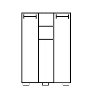 Armario de ropa de madera de 2 puertas de diseño moderno, armario de dormitorio fabricado en Malasia para almacenamiento 12_0108 - Product Image 2