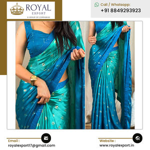 Tenues de mariage et de fête Tenues de fête Look présentant notre nouvelle collection de saris en soie de mousse de travail séquentiel à vendre - Product Image 3