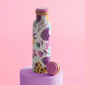 Bouteilles d'eau en cuivre martelé faites à la main étanches pour le camping en plein air, le yoga et le fitness disponibles sur mesure - Product Image 1