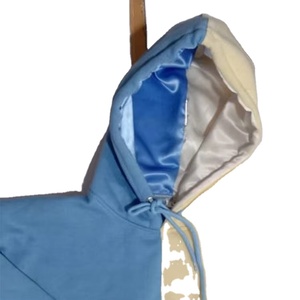 เสื้อสเวตเชิ้ตผ้าเฟรนช์เทอร์รี่แบบขายส่ง สีบล็อก ยูนิเซ็กซ์ สั่งทำได้ 2 สี เสื้อฮู้ดผ้าไหมบุซาติน - Product Image 2