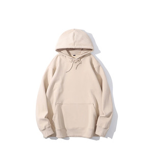 Sweat à capuche en éponge 500 coton personnalisé 100% GSM Hip Hop surdimensionné pour hommes avec sweat à capuche ample de couleur unie - Product Image 3