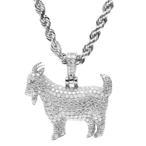 Pendentif en diamant de chèvre 2 carats, taille pavé, en or rose jaune blanc 14 K avec clarté VS, directement du grossiste - Product Image 2