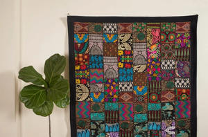 Indien Vintage Brodé Patchwork Tenture Murale Grande Tapisserie À La Main Bohème Art Chambre Décor Broderie Tapisseries - Product Image 3