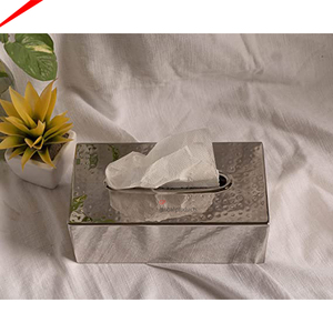 Caja de pañuelos de metal de diseñador de lujo con caja de pañuelos terminada de gama alta para hoteles en casa - Product Image 2