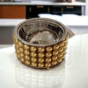 Mini hotpot tachonado adornado con tapa, contenedor redondo de baratija de joyería de oro antiguo, decoración de lujo para el hogar - Product Image 3