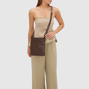 High Quality <b>Soft</b> <b>Leather</b> Cross Body Bag for Women Large Ladies Shoulder <b>Handbag</b> with Vintage Style and Zipper Closure - Product Image 1