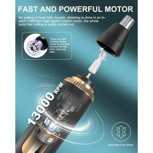 Tondeuse à sourcils et nez rechargeable USB avec écran LED 2-en-1 pour hommes et femmes, tondeuse en plastique indolore pour oreilles et sourcils, idéale pour les voyages en camping-car - Product Image 4