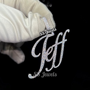 Hip Hop Style Moissanite Diamant Initiale Nom Personnalisé Collier Personnalisé Argent VVS Pendentif Cadeau pour Elle - Product Image 6