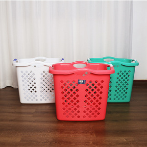 New Nhựa Giặt giỏ <span class=keywords><strong>Stackable</strong></span> quần áo giỏ giặt cản trở cho phòng ngủ thoáng khí không thấm nước lưu trữ container - Product Image 1