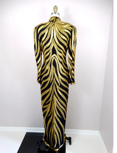 Vestido de Noche con Cuello Redondo y Mangas Largas, Lentejuelas de Lujo para Fiestas de Graduación, Vestido de Noche Formal Elegante de Tul Antiestático - Product Image 2